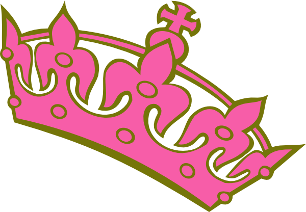 Pink Gold Tilted Tiara Clip Art - Pink And Gold Tiaras (600x416), Png Download