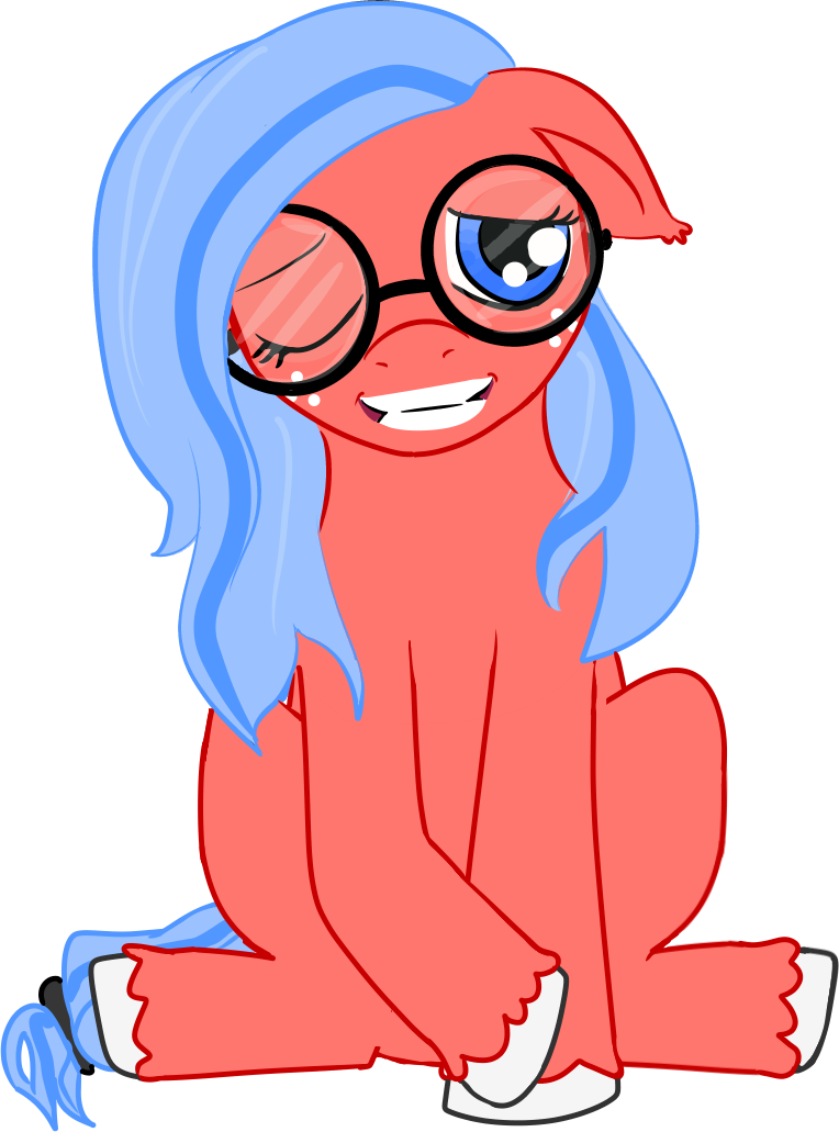 Flickswitch, Cute, Female, Freckles, Glasses, Mare, - Cartoon (764x1031), Png Download