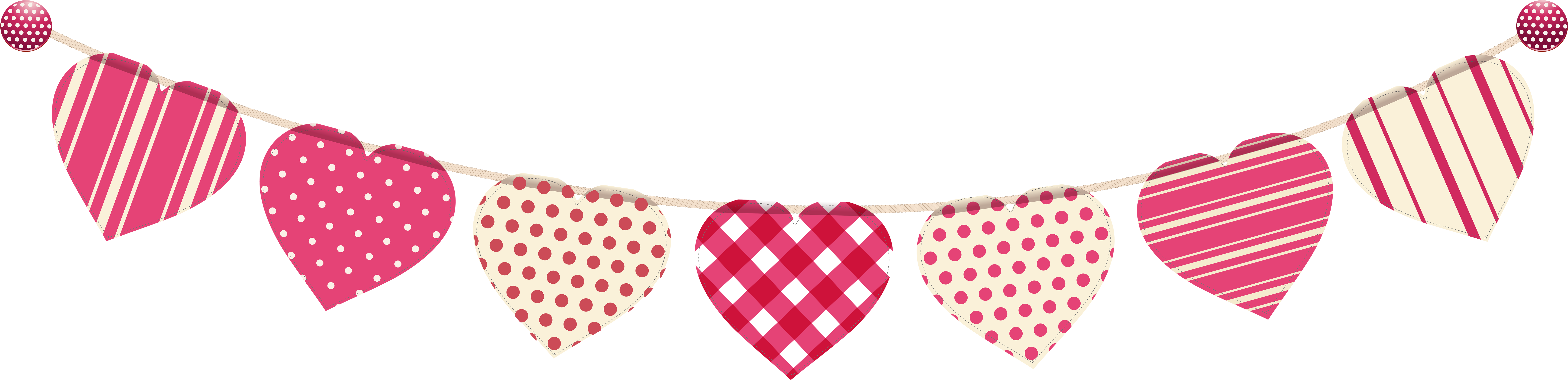 Heart Streamer Png Clip Art Image - Streamer Png (8000x2043), Png Download