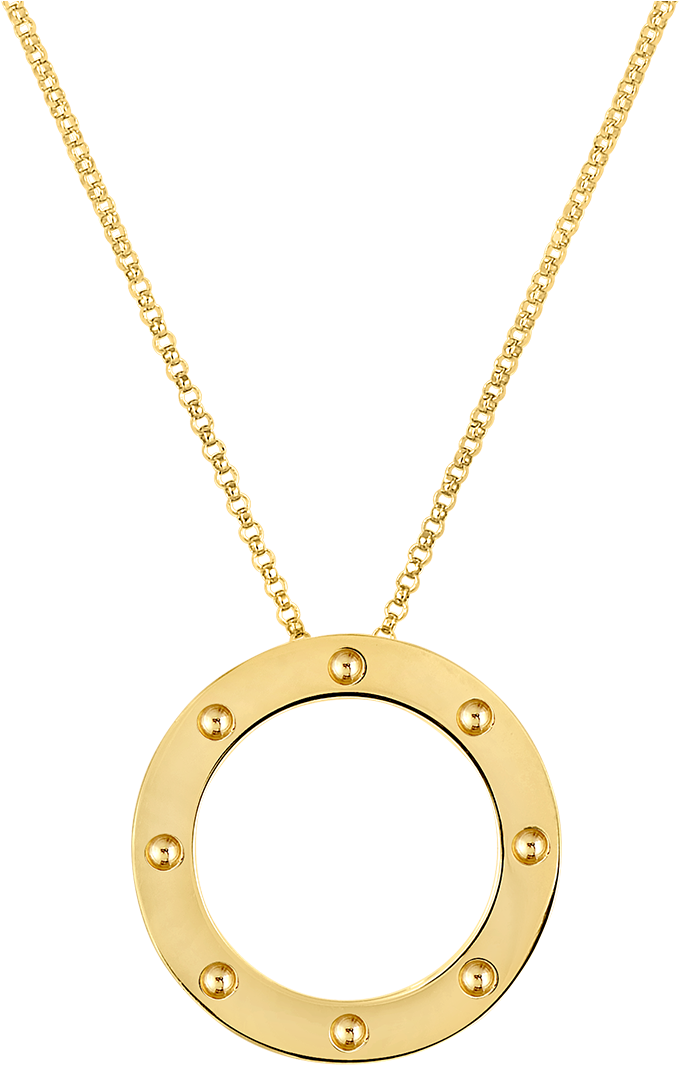 Roberto Coin Pois Moi 18k Yellow Gold Circle - Locket (1600x1599), Png Download