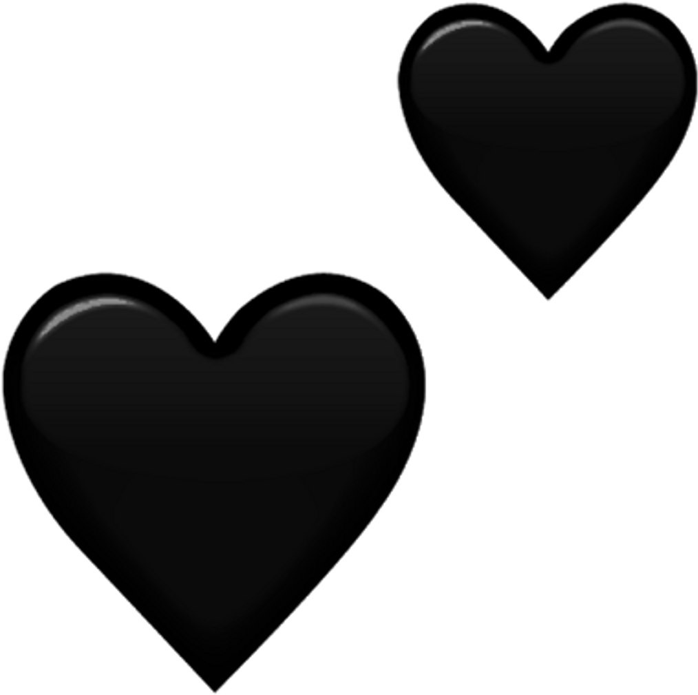 Emoji Love Black Png ✓ The Emoji - Corazones Negros Emoji (1024x1024), Png Download