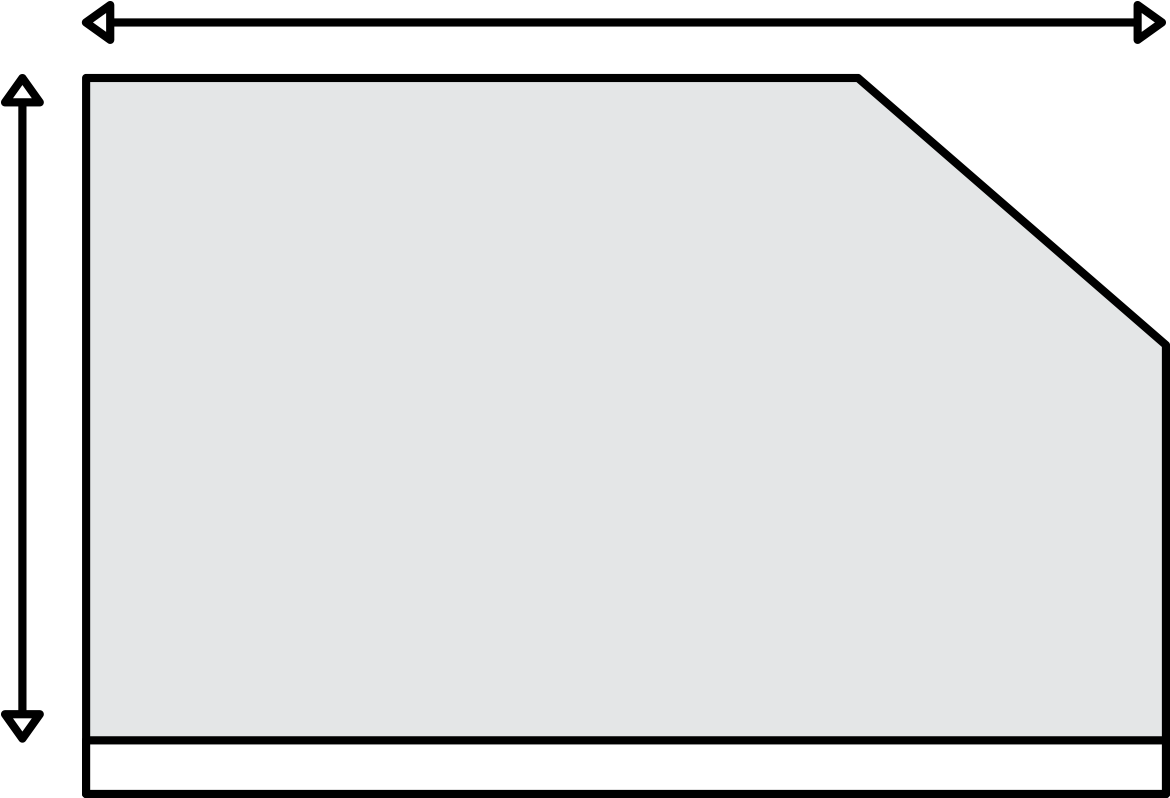 Sloped Wall - Black-and-white (1650x1100), Png Download