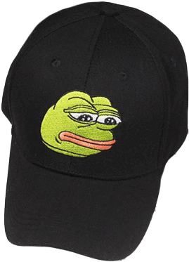 Itgirl Shop Pepe Sad Frog Meme Embroidery Cap Aesthetic - Men Cotton Sad Frog Patter Snapback Cap Hip-hop Baseball (460x460), Png Download
