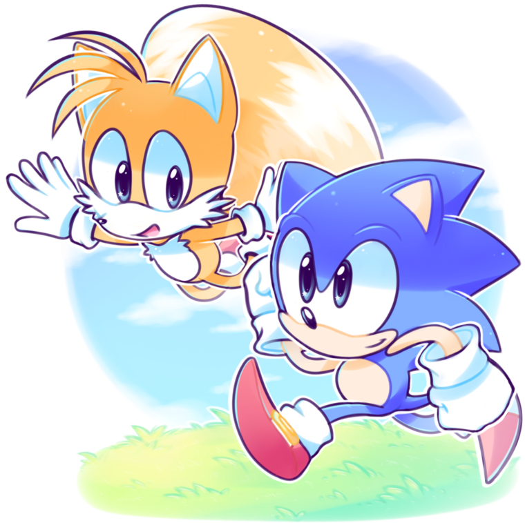 Png Library Library Sonic And Tails By Azulila On Deviantart - Cute Sonic And Tails (900x801), Png Download