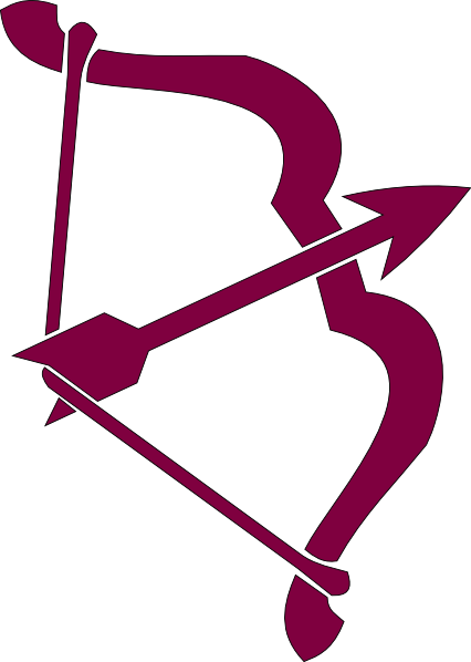 Purple Bow And Arrow Clip Art At Clker - Bow And Arrow Vector Clipart (426x598), Png Download