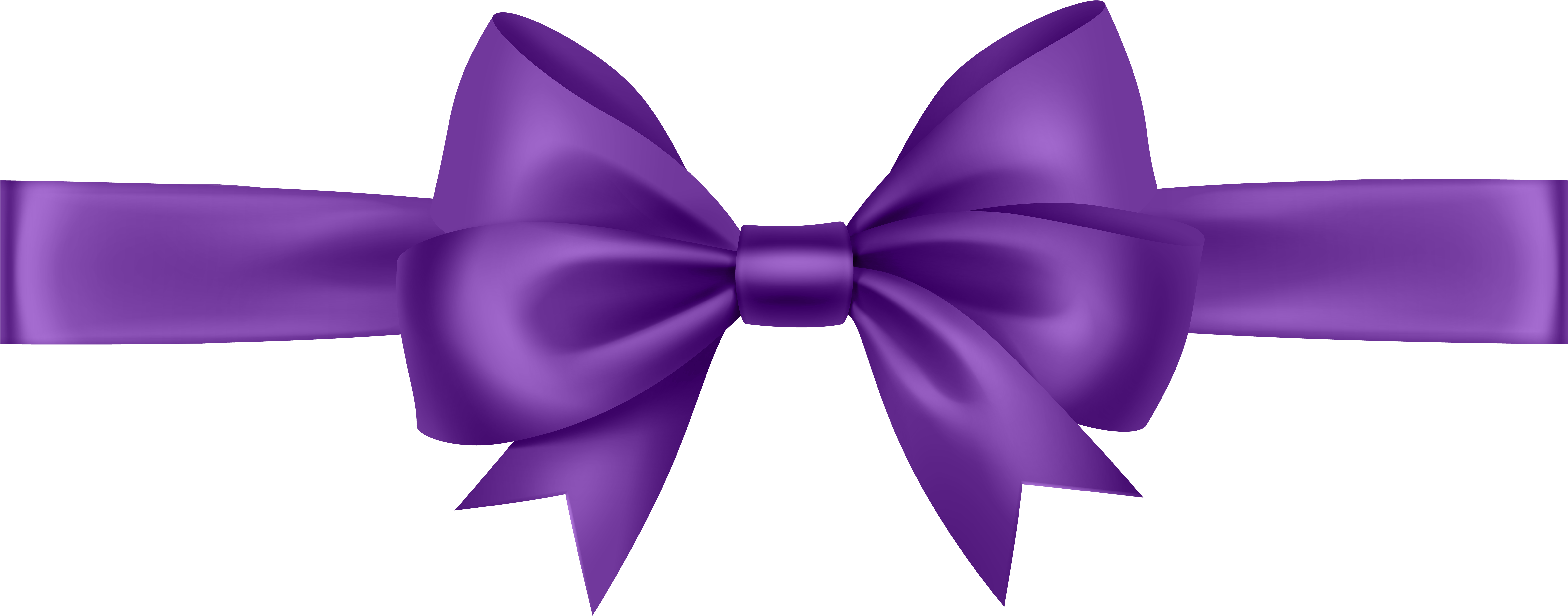Ribbon With Bow Purple Transparent Png Clip Art Image - Ribbon Bow Transparent (8000x3199), Png Download
