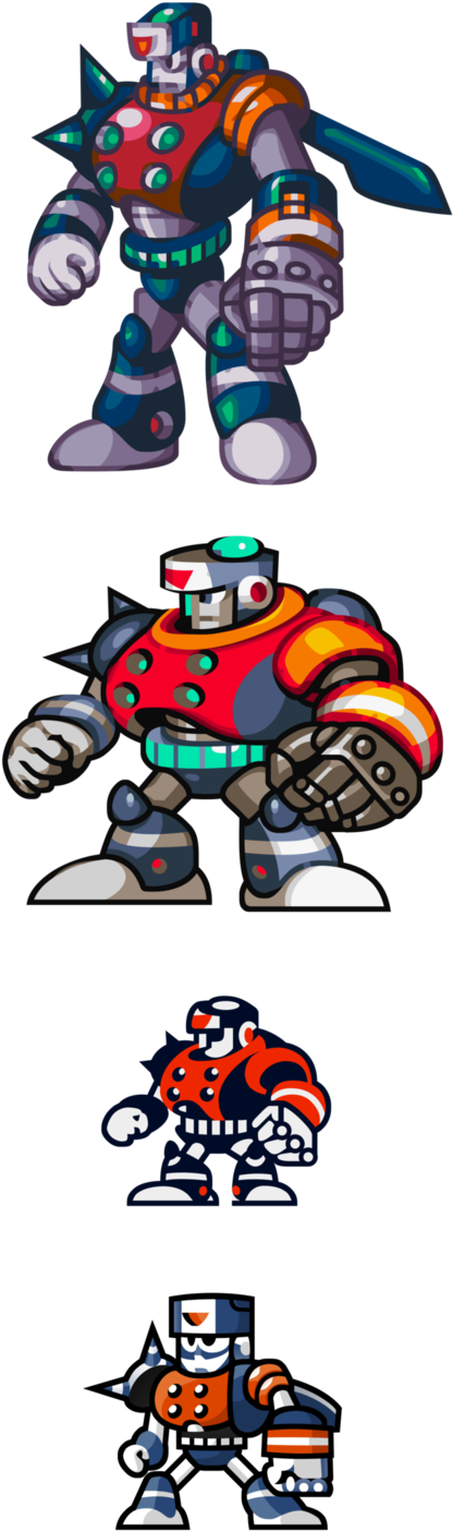 Megaman ''sprites''-the Dynamic Duo By Waneblade - Rockman 8 Fc Duo (531x1505), Png Download