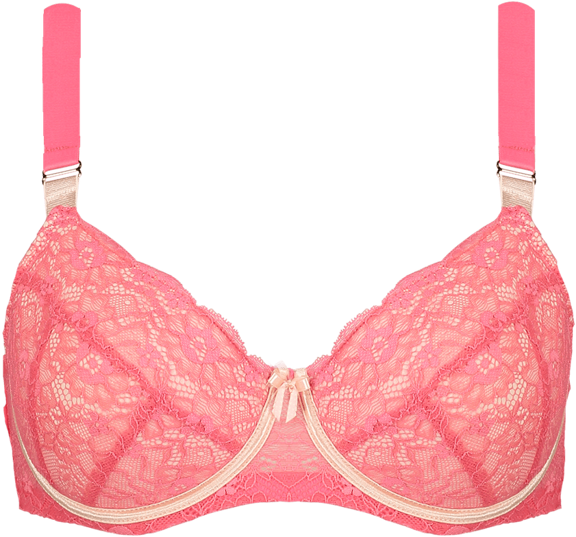 Support Coral & Blush Set Setr03 2095coral/blush - Colour Bra (1400x1296), Png Download