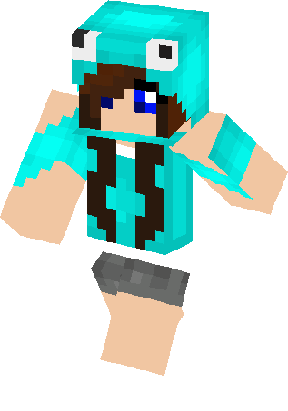Girl Cookie Monster Skin - Minecraft (317x453), Png Download