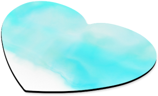 Turquoise Bright Watercolor Abstract Heart-shaped Mousepad - Darkness (500x500), Png Download