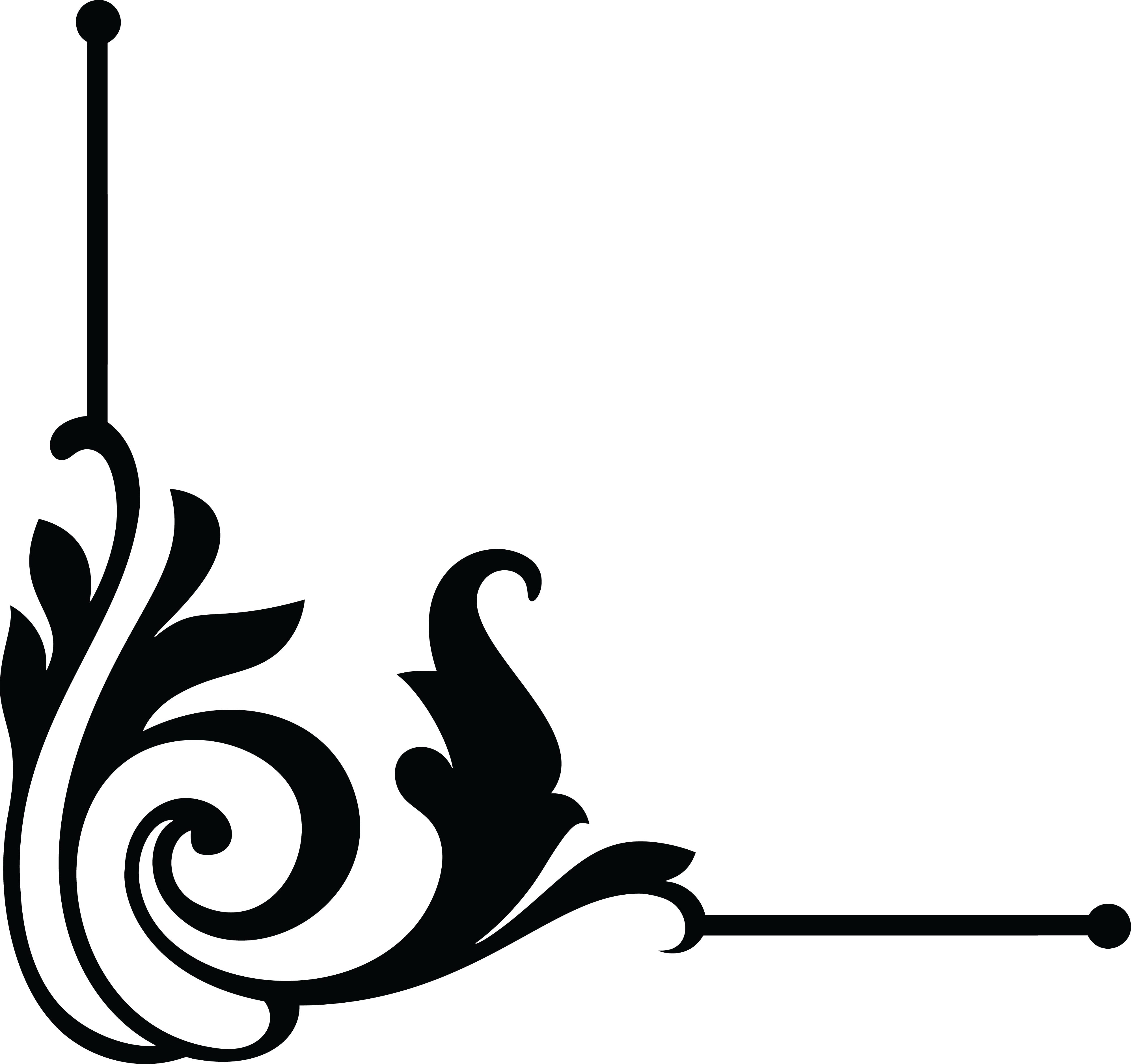 Free Clipart Of A Decorative Border - Ornamento Esquina (4000x3763), Png Download