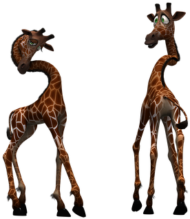 Giraffe Mammal Funny Fantasy Digital Art I - Giraffe (453x340), Png Download