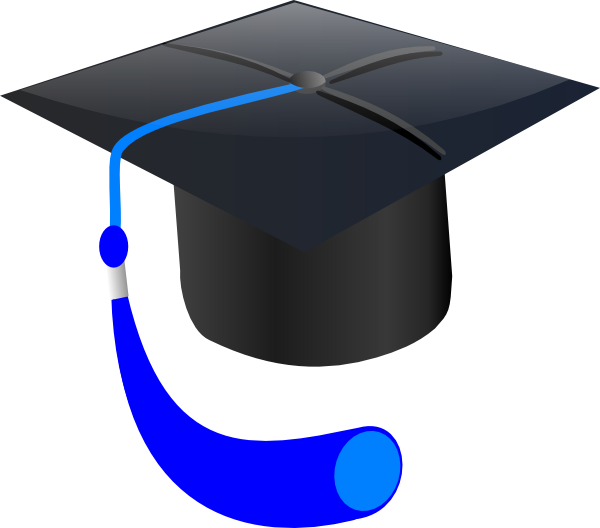 How To Set Use Blue Graduation Cap Svg Vector (600x528), Png Download