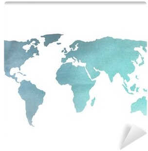 Black World Map Silhouette (400x400), Png Download