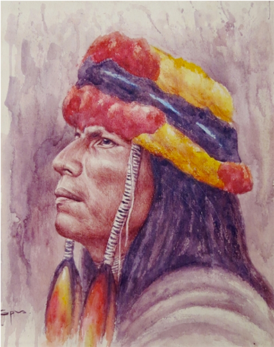 Indigenous Chief - Self-portrait (500x500), Png Download