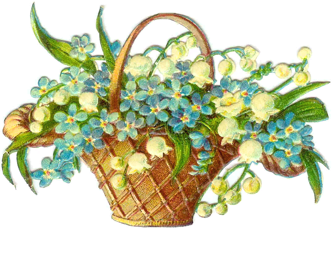 Easter Flower Download Png - Flowers In Basket Clipart (1405x1129), Png Download