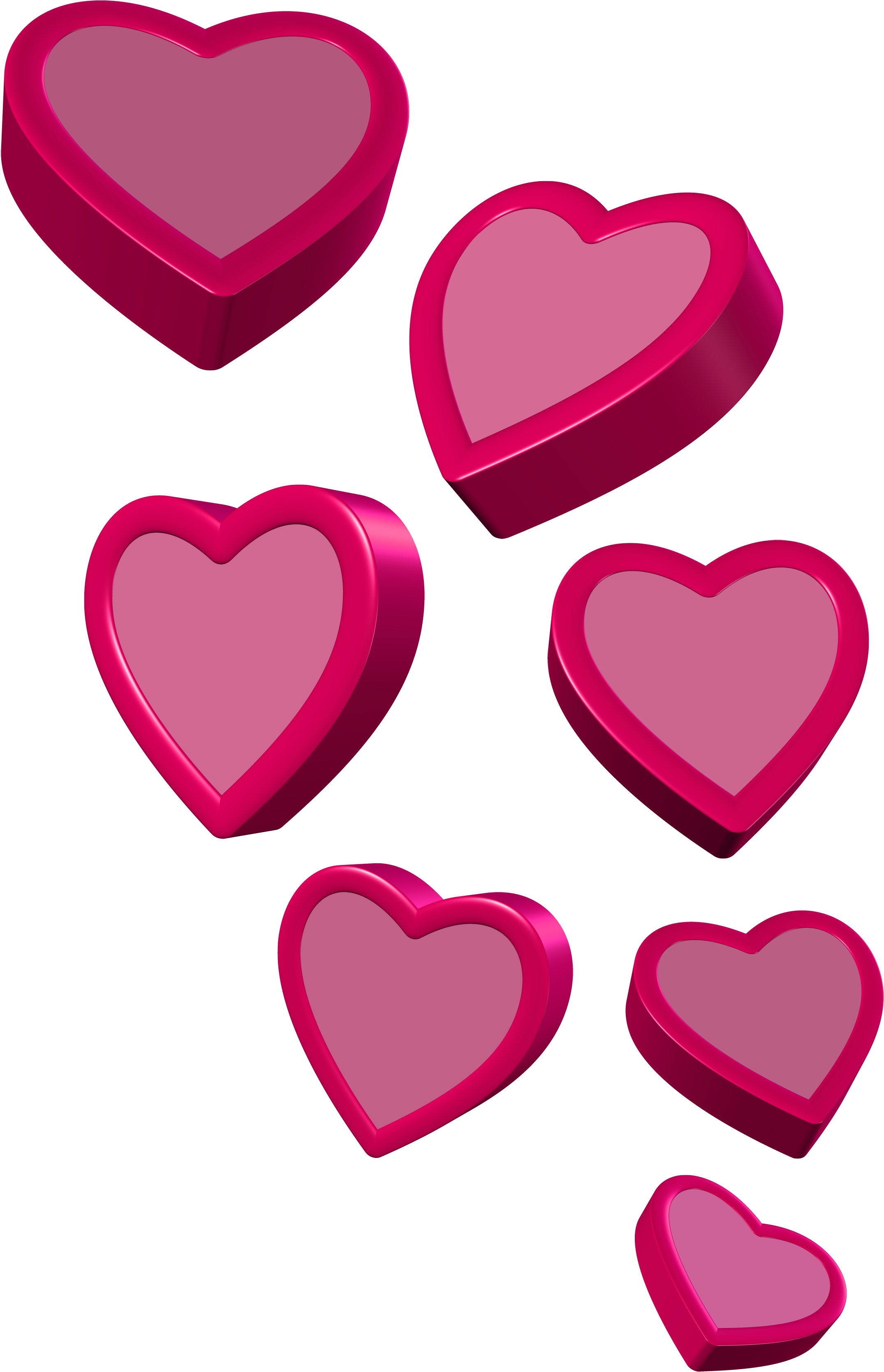 Hearts Clip Art - Love Hearts Png Pink (2313x3565), Png Download