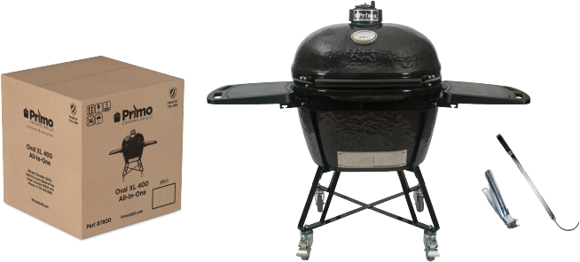 Image Is Not Available - Primo Oval All-in-one - Xl400 Ceramic Bbq (7800) (654x296), Png Download