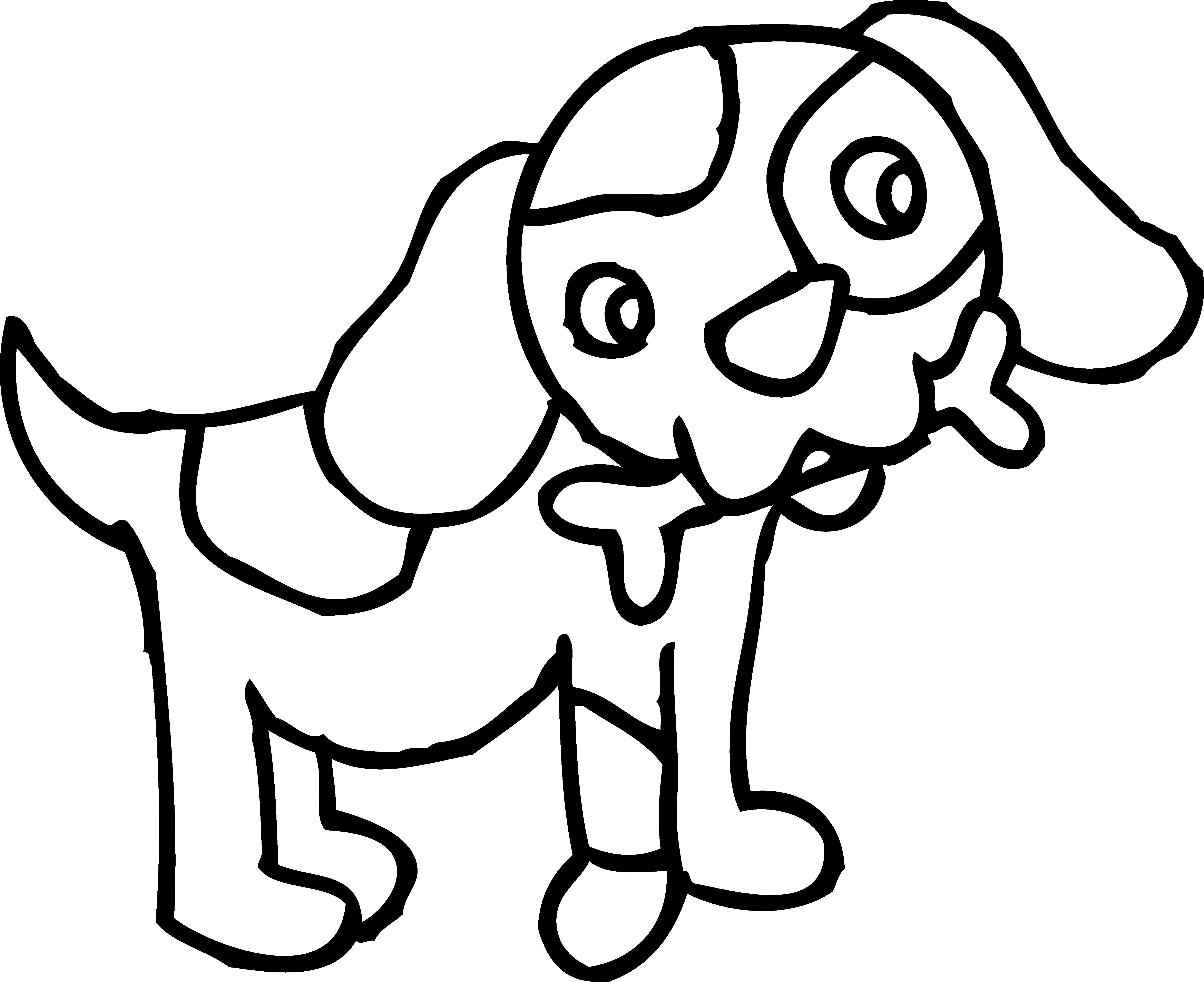 Animal Drawing Black And White At Getdrawings - Dog Clipart Coloring Page (5897x4811), Png Download