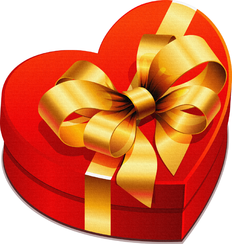 Transparent Png Cliparts - Heart Gift Box Png (761x800), Png Download