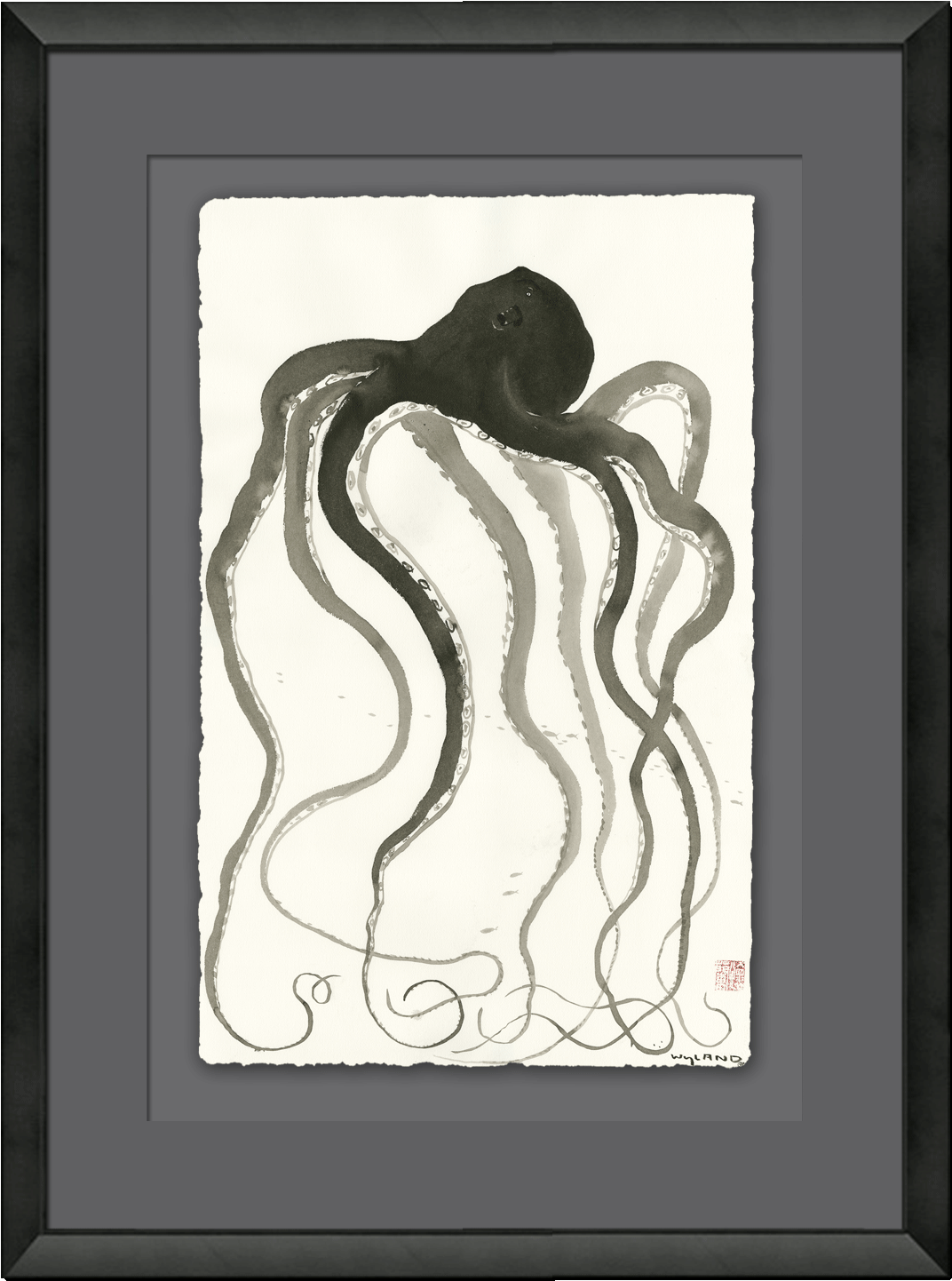 Image Description - Wyland Octopus Painting (1296x1728), Png Download