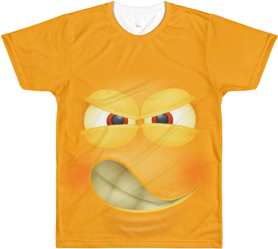Men's Funny Angry Face T Shirt - T-shirt (600x600), Png Download