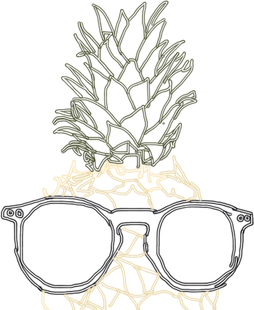 Pineapple With Sunglasses Png - Illustration (1024x1227), Png Download