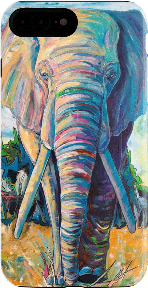Blue Waterpaint Blue Elephant Iphone 7 Plus Case - Beginner Fall Canvas Paintings (1024x1024), Png Download