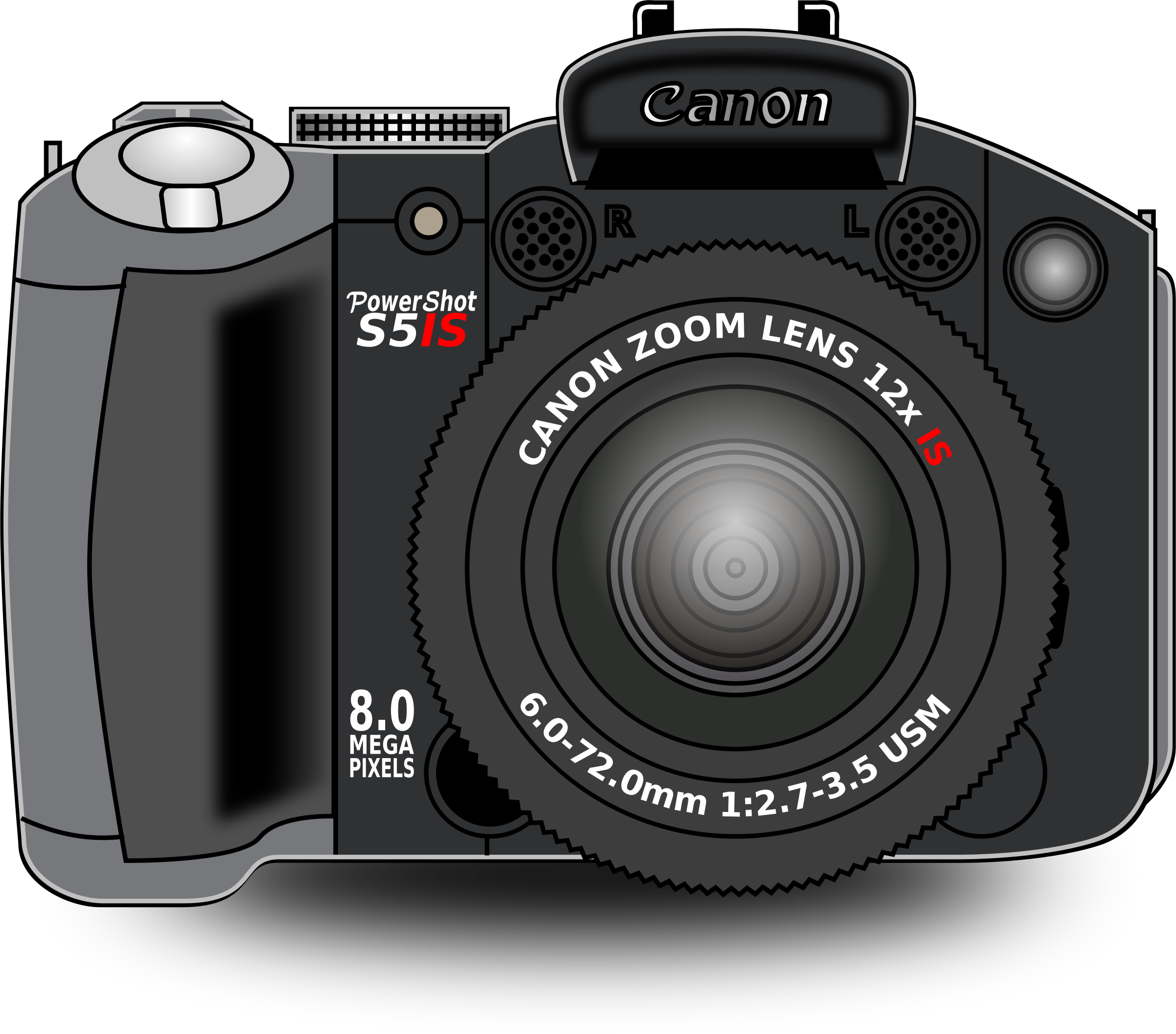 Photography Clipart Canon Camera - Camara Canon Powershot S515 (2400x2110), Png Download