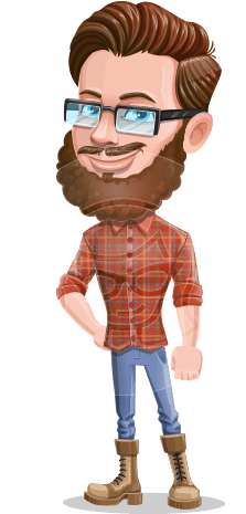 Zander Smartbeard Zander Smartbeard - Smart Boy Cartoon Png (460x464), Png Download