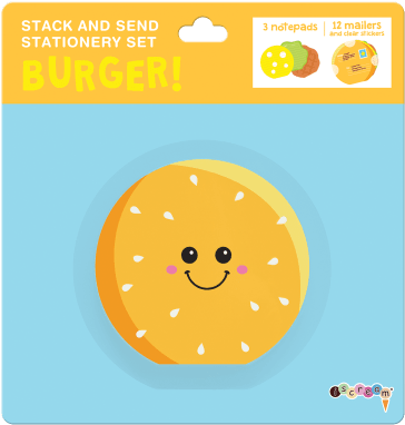 Burger Stack & Send Stationery - Hamburger (415x415), Png Download