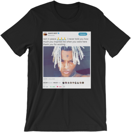 @kanye West - "r - I - P Xxxtentacion" - Kanye West Xxxtentacion T Shirt (480x480), Png Download