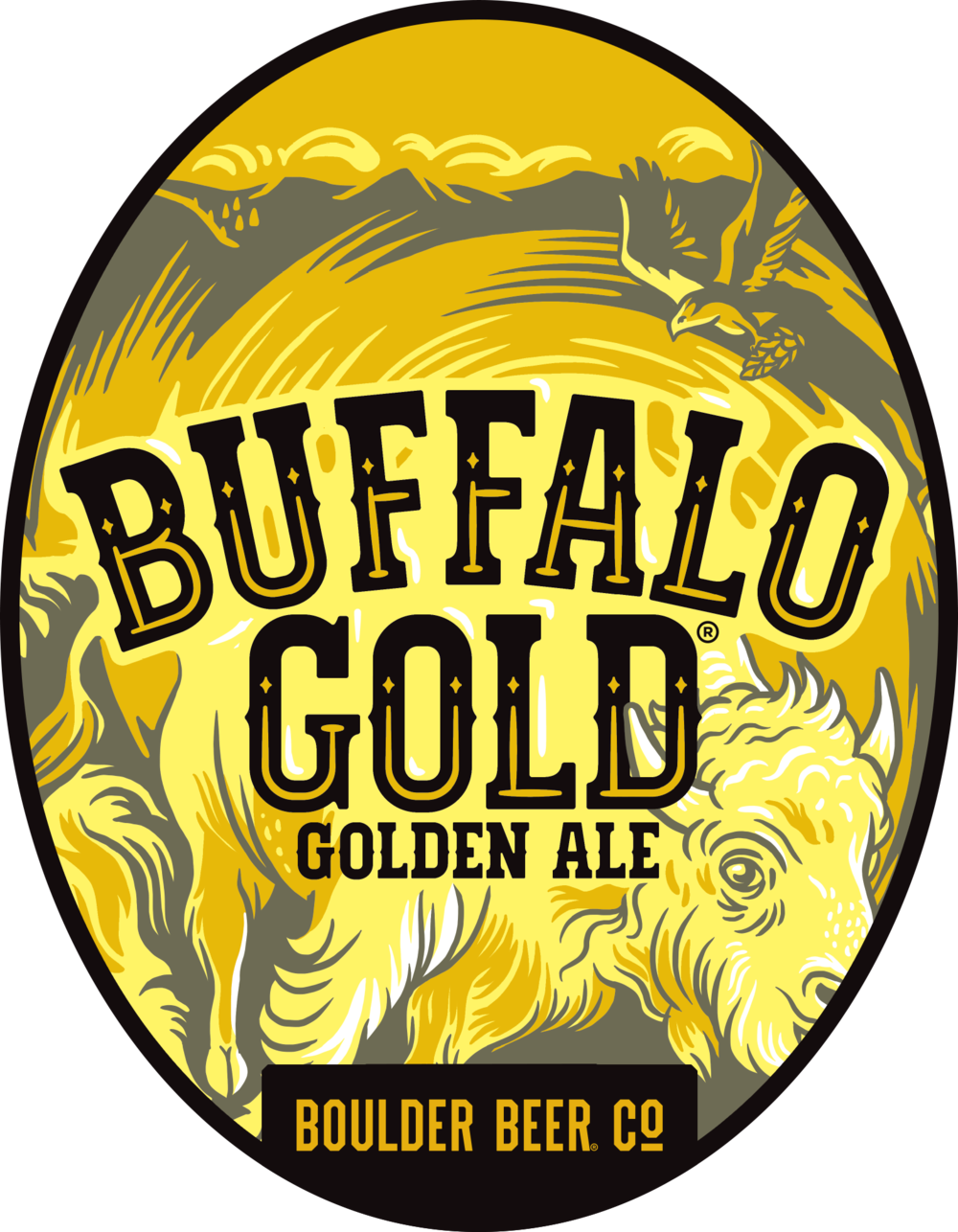 4 Boulder Beer Buffalo Gold Oval - Boulder Beer Company (1000x1286), Png Download