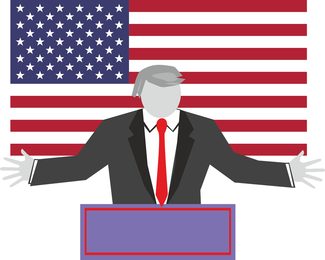 Trump Needs Significant Improvement In Engaging Muslims - American Flag (1280x1026), Png Download