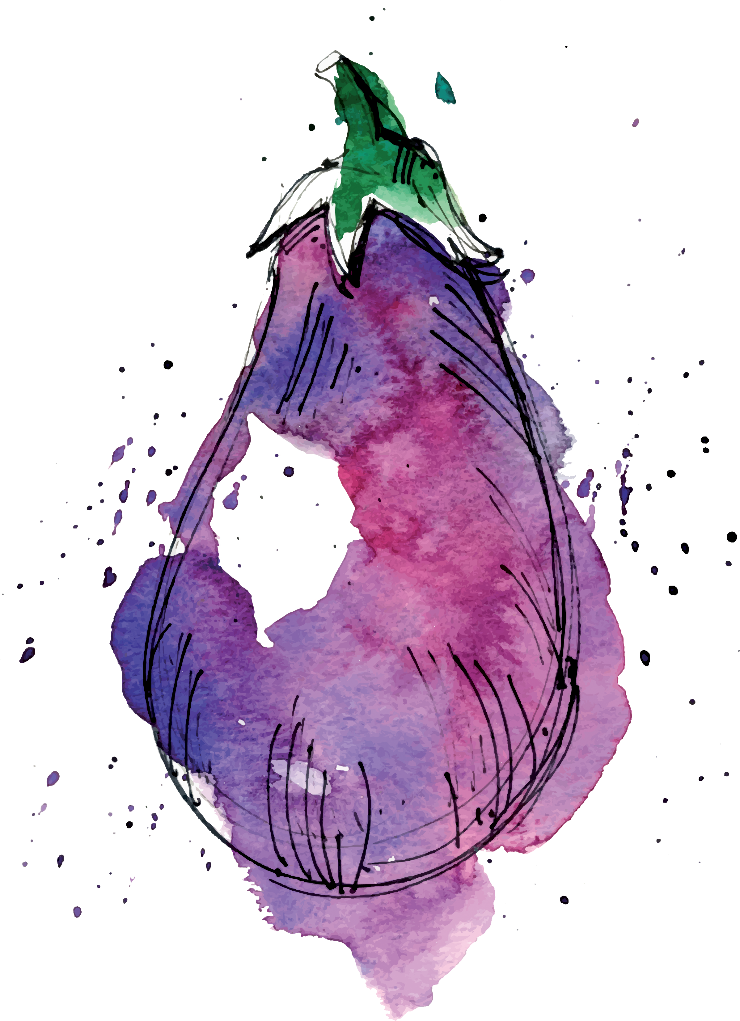 Hector Vasini - Watercolor Vegetables Vector (2528x3556), Png Download