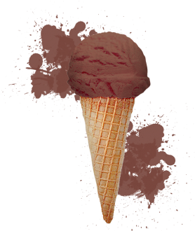 3d Realistic Chocolate Ice Cream Cone With Splash, - Ice Cream (360x360), Png Download