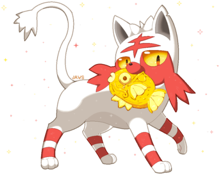 ☆ Litten - Cartoon (500x369), Png Download