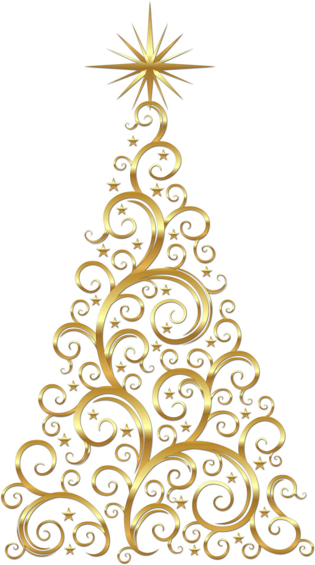 Gold Christmas Tree Png - Christmas Tree Clipart Transparent (1091x1920), Png Download