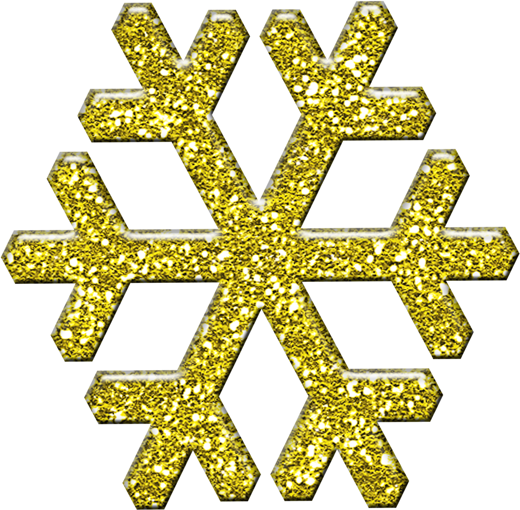 Gold - Gold Glitter Snowflake Clipart (1155x1155), Png Download