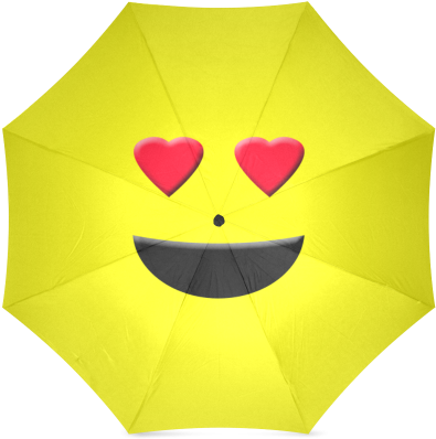 Emoticon Heart Smiley Foldable Umbrella Emoticon Heart - Emoticon (500x500), Png Download