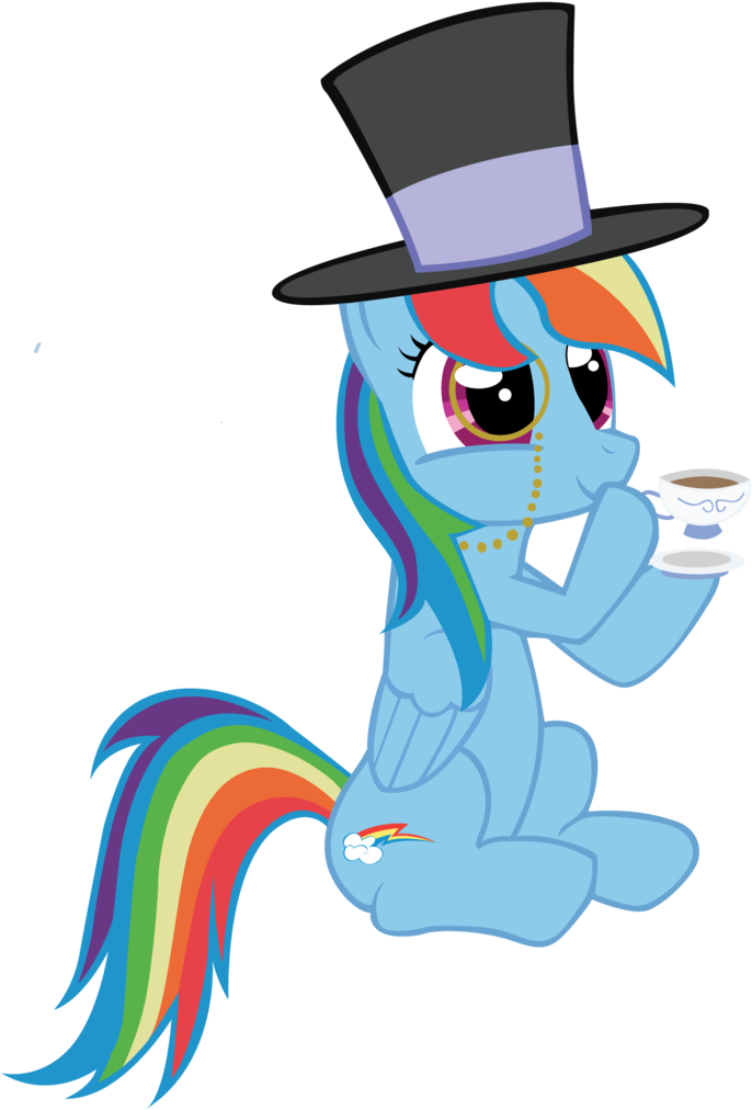 Free Png Monocle Top Hat Image Png Images Transparent - Fancy Rainbow Dash (481x616), Png Download