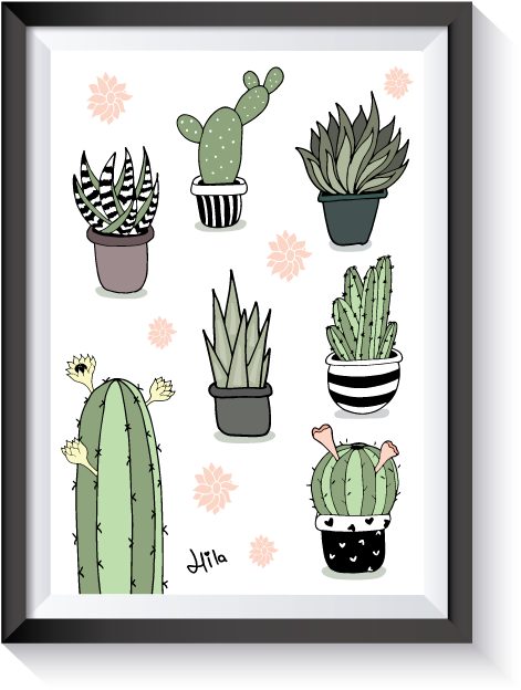 Pretty Cactus Illustrations Misscupcakes Cactaceae - Cactus (600x830), Png Download