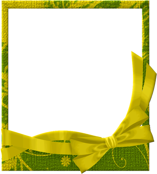 Green And Yellow Frame (600x600), Png Download