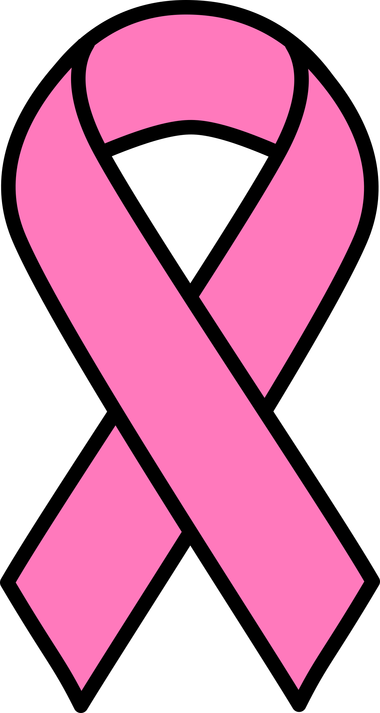 Printable Breast Cancer Ribbon Clipart - Breast Cancer Ribbon (1278x2400), Png Download