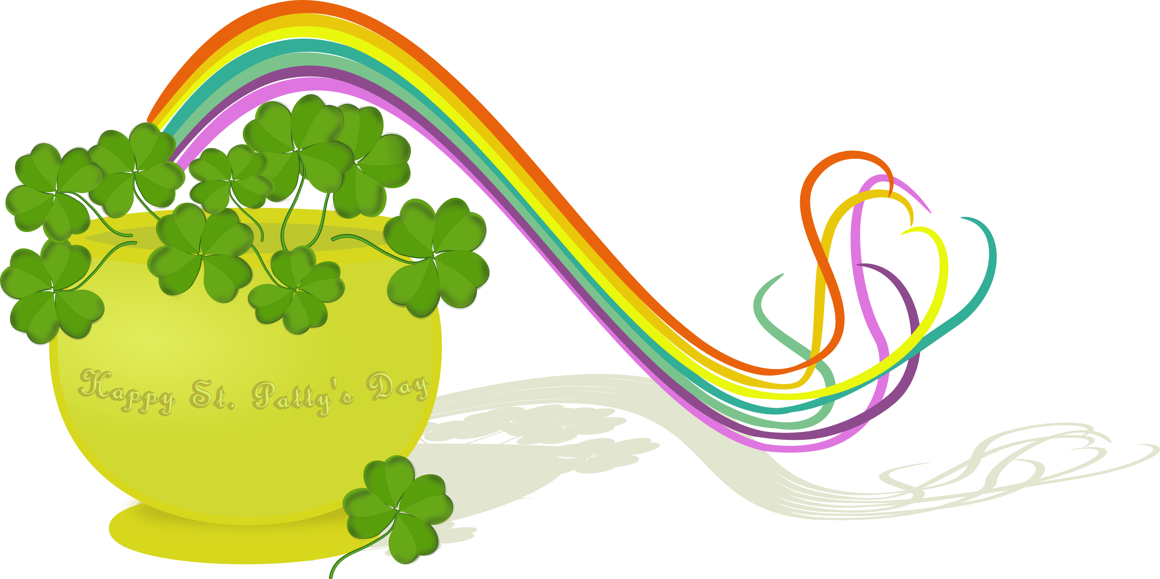 Pot Of Gold Pictures - March Clipart Transparent (3716x1857), Png Download