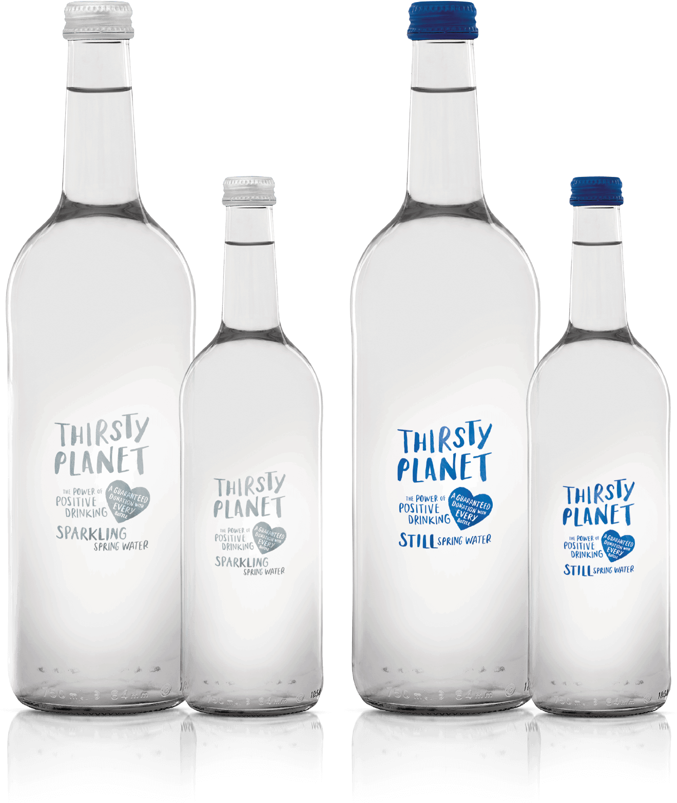 Premium Range Thirsty Planet's Glass Bottle Range - Glass Bottle (1569x1660), Png Download