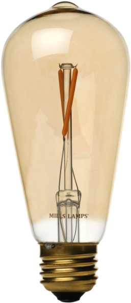 Led Edison Light Bulb, St58 Vintage 2w Filament, 40 - Vintage Light Bulb Png (600x600), Png Download
