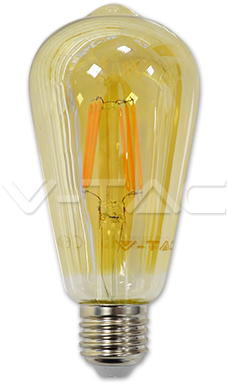6w E27 Filament Patent Amber Cover St64 Warm White - V Tac 4362 (400x400), Png Download