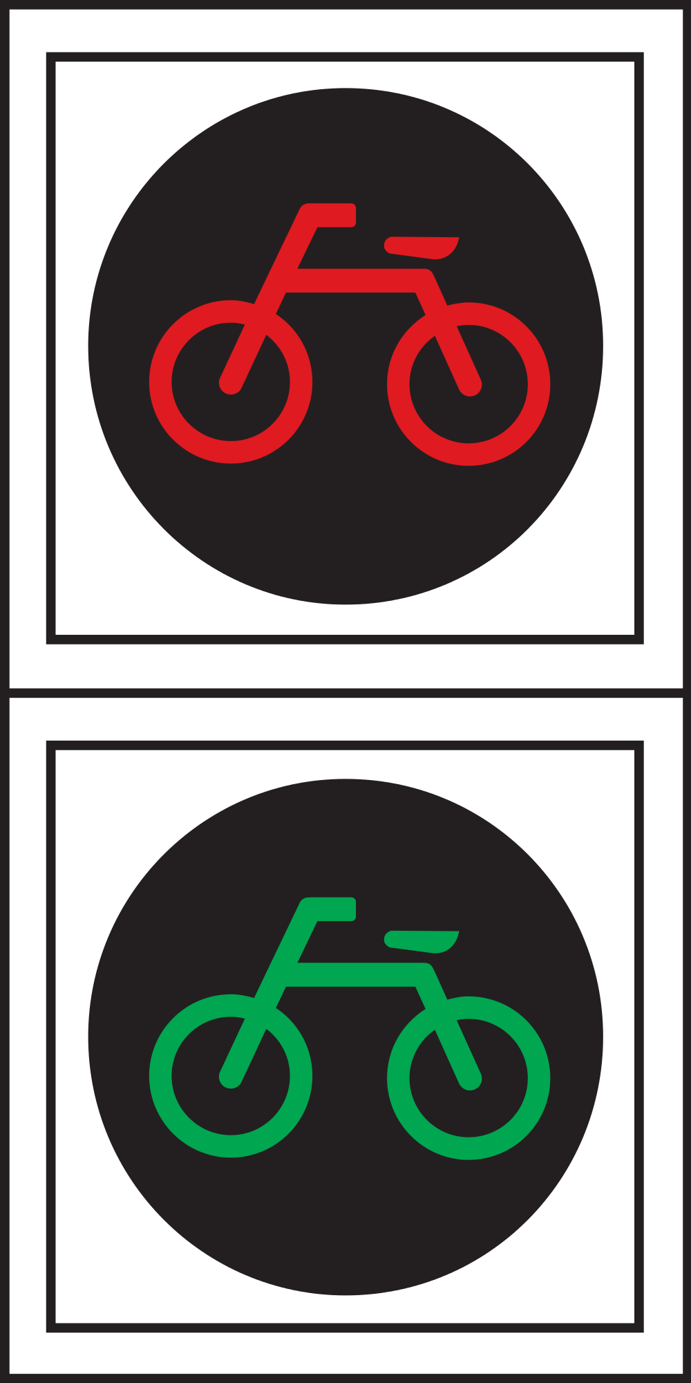 Open - Bike Traffic Signal (1000x2000), Png Download