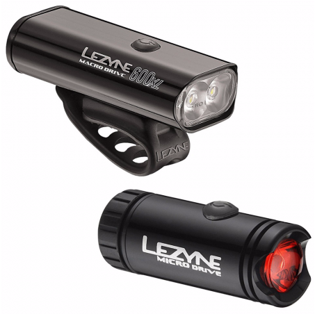 Lezyne Micro Drive 600xl-micro Pair Light Set - Lezyne Macro Drive 800xl (880x451), Png Download